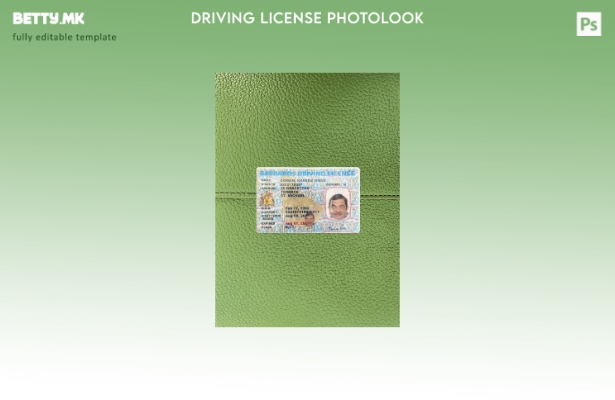 Модерен стил на предниот шаблон за фото изглед на возачка дозвола од Барбадос